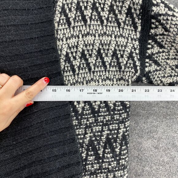 Cynthia Rowley Cardigan Women M Medium Gray Striped Alpaca Open Front Collared - Picture 7 of 9